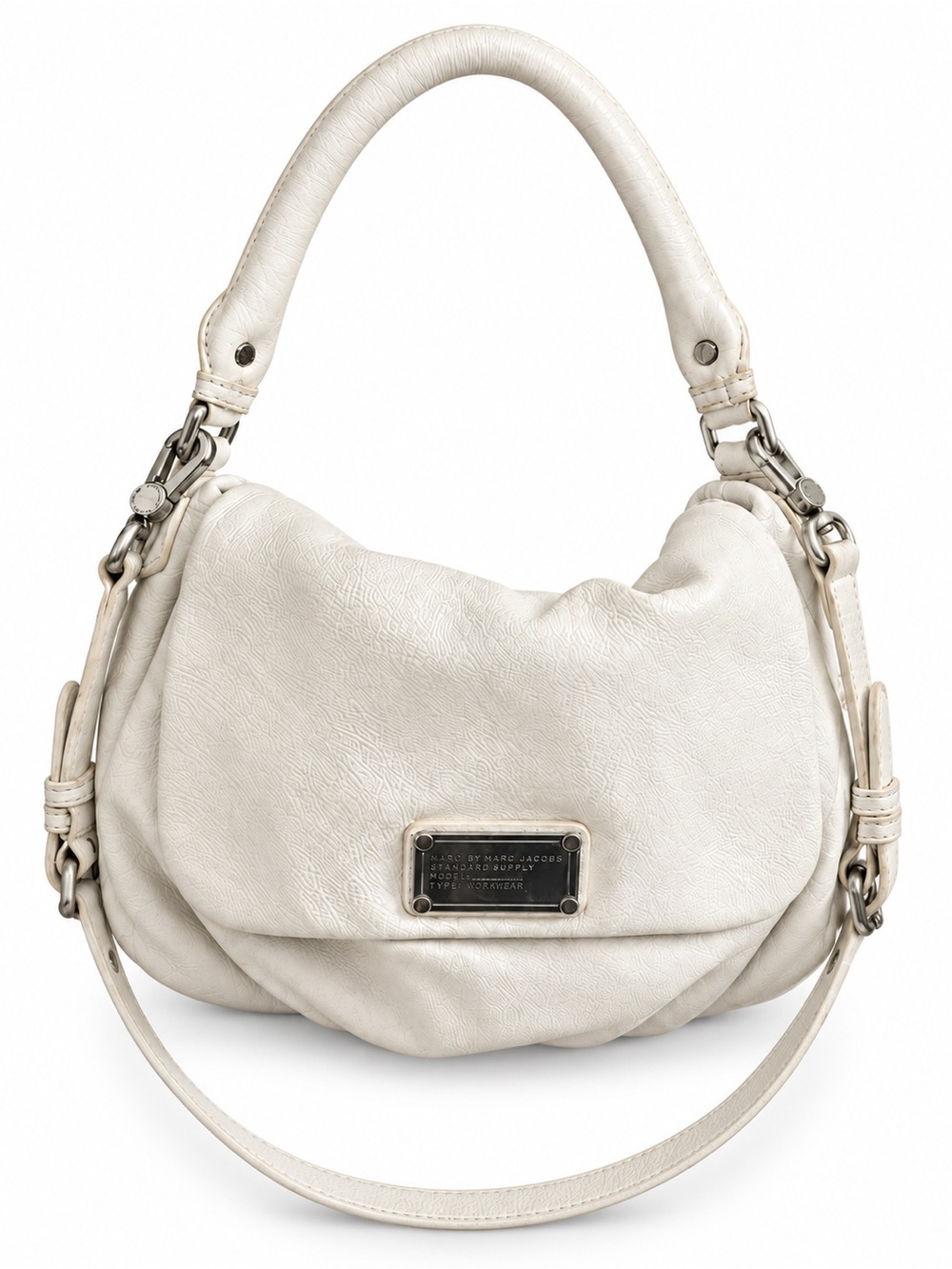Marc by Marc Jacobs Standard Supply Workwear Ivory Cream Leather Hobo Dust Bag